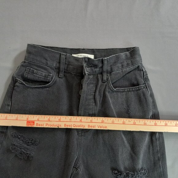 PACSUN high rise straight jeans in black Size 23 - Picture 3 of 10